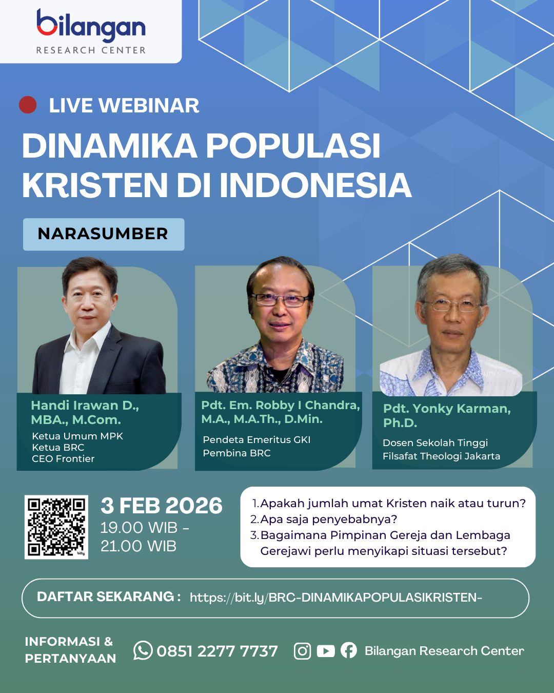 WEBINAR BRC - Dinamika Populasi Kristen di Indonesia