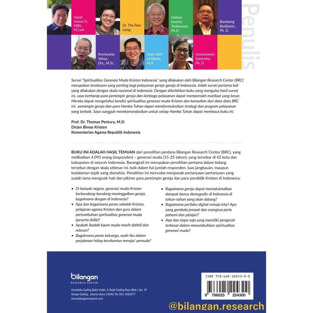 Dinamika Spiritualitas Generasi Muda Kristen Indonesia - Cover Belakang
